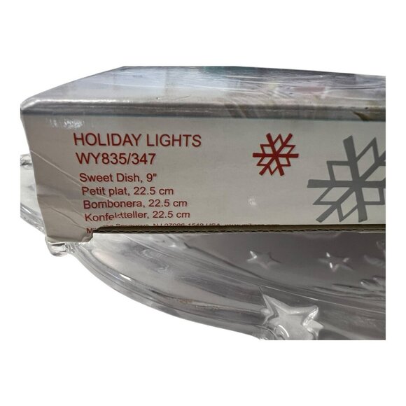 Mikasa Holiday Lights Sweet Dish 9" Crystal Glass Serving Plate~Christmas L2 08 - Picture 9 of 10